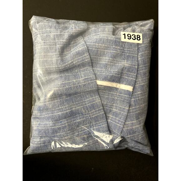 Old Navy Open Front Linen Blazer Womens L Blue Striped Lightweight - Picture 14 of 14